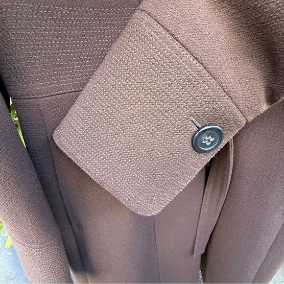 J Crew Brown Belted Wool Tie Peacoat Trench Coat Women's Preppy | Size 10T - Picture 10 of 17